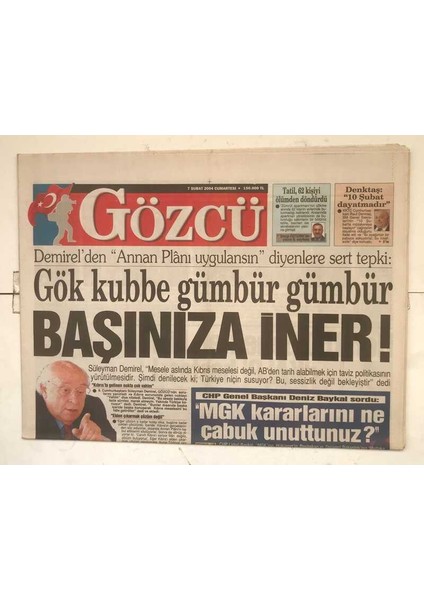 Gözcü Gazetesi 7 Şubat 2004 - Vatandaş Olmayan Parasını Yiyor ! GZ7690