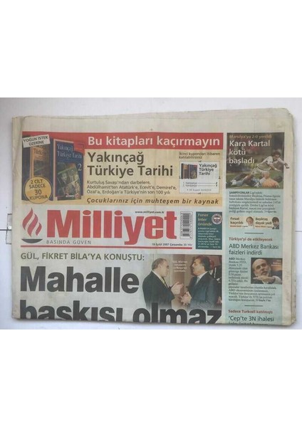 Milliyet Gazetesi 19 Eylül 2007 - Abd Merkez Bankası Faizleri Indirdi GZ7408