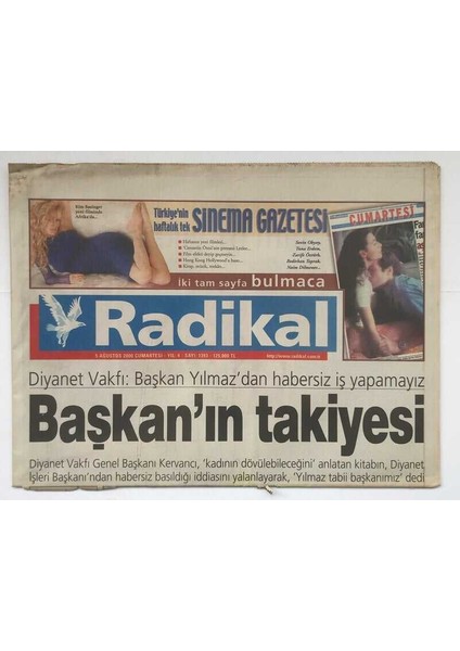 Radikal Gazetesi 5 Ağustos 2000 - Adnan Hoca Serbest (Adnan Oktar) GZ8676