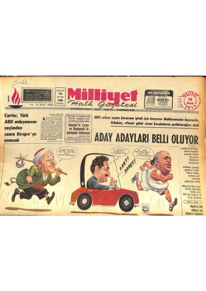 Milliyet Halk Gazetesi 14 Nisan 1977 - Nezih Dural 100 Bin Lira Kefaletle Tahliye Edildi GZ86832