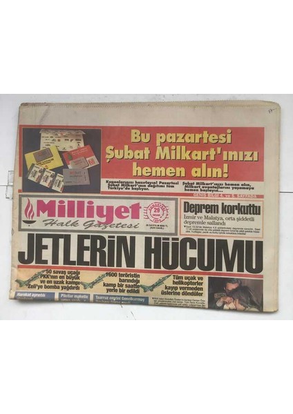 Milliyet Halk Gazetesi 29 Ocak 1994 - Jetlerin Hücumu GZ8453