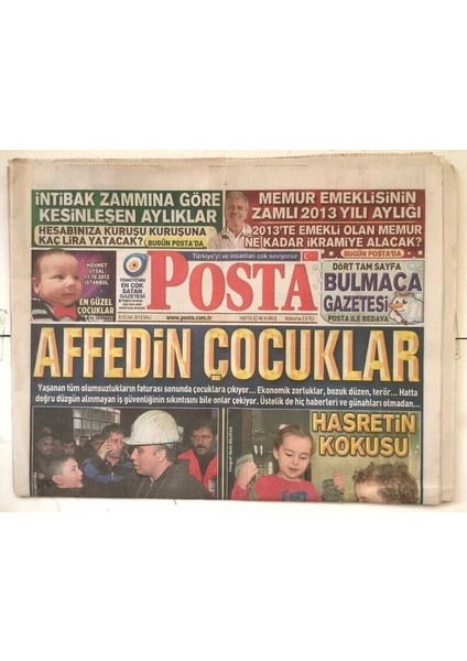 Posta Gazetesi 8 Ocak 2000 - Affedin Çocuklar GZ7213