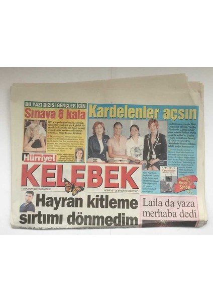 Hürriyet Gazetesi Kelebek Eki 14 Haziran 2004 - Özcan Deniz Hayran Kitleme Sırtımı Dönmedim GZ8800