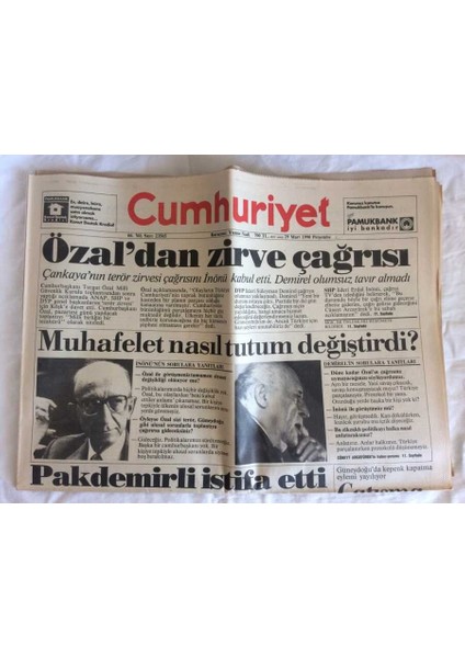Cumhuriyet Gazetesi 29 Mart 1990 - Iraka Nükleer Kaçakçılık Darbesi GZ73006