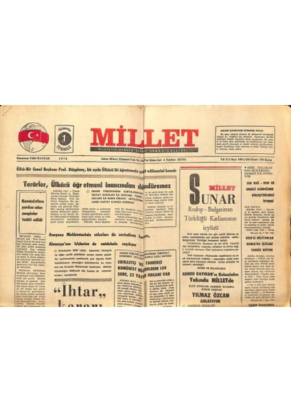 Millet Gazetesi 1 Temmuz 1976 - Ssk-Bağkur ve Emekli Sandığının Birleştirilmesi Istendi GZ89672