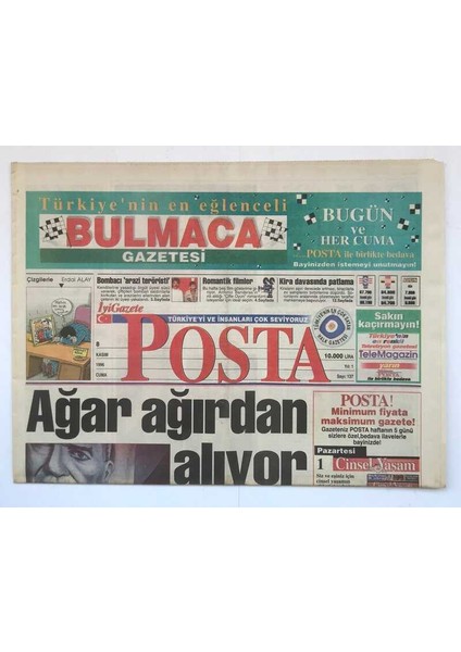 Posta Gazetesi 8 Kasım 1996 - Çatlının Ilk Patronu Evren Paşaymış GZ8778