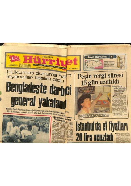 Hürriyet Gazetesi 2 Haziran 1981 - Tarık Akan Gözaltına Alındı - Pehlevi Ailesini Prenses Farahnaz Temsil Ediyor GZ88214