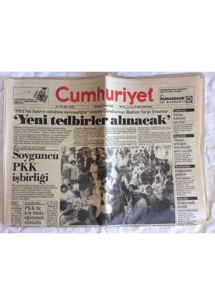 Cumhuriyet Gazetesi 25 Mart 1990 - Hükümet Ile Türk - Iş Arasında Gizli Pazarlık GZ73010