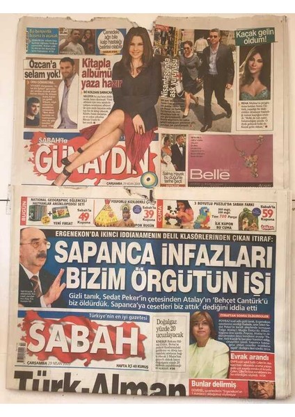 Sabah Gazetesi Günaydın Eki Ile 29 Nisan 2009 - Sapanca Infazları Bizim Örgütün Işi GZ7267 fiyatları