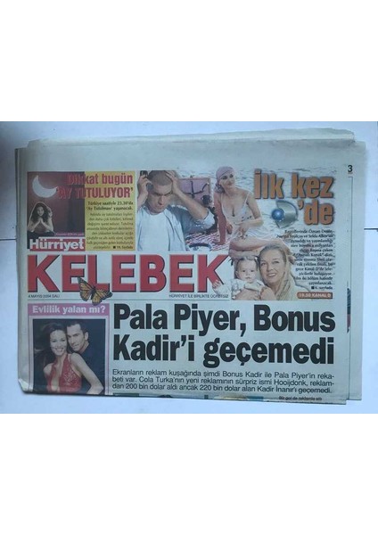 Hürriyet Gazetesi Kelebek Eki 4 Mayıs 2004 - Milanoda Bir Türk Markası GZ8516
