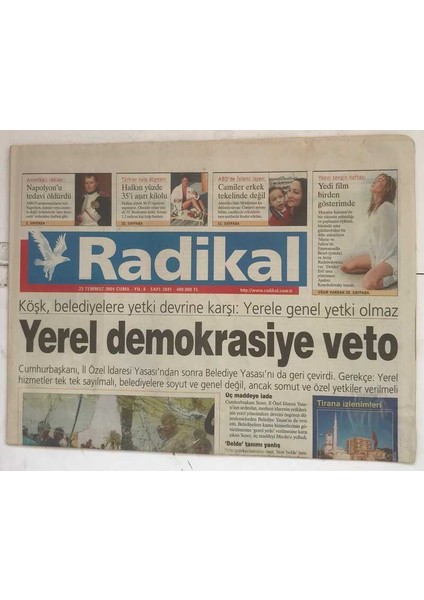Radikal Gazetesi 23 Temmuz 2004 - Yerel Demokrasiye Veto GZ8388