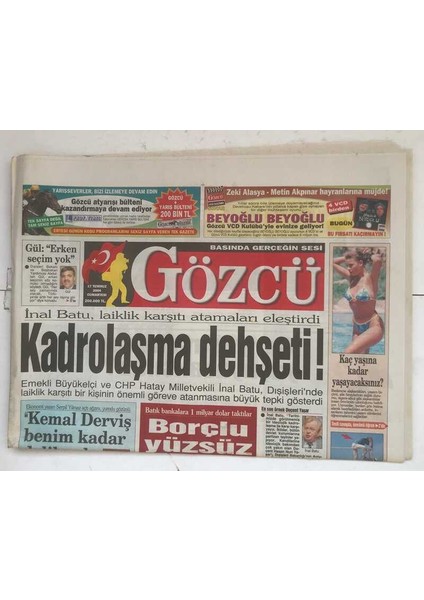 Gözcü Gazetesi 17 Temmuz 2004 - 1 Trilyon Lira Toplayan Bankacı Intihar Etti GZ8393