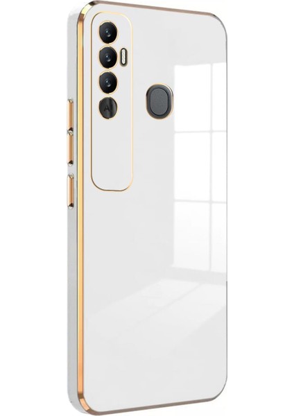 Tecno Spark 7 Pro Kılıf Olive Plated Beyaz