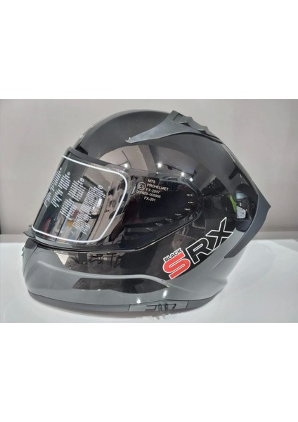 Kask Mts Pro 801 Parlak Siyah Güneş Gözlüklü