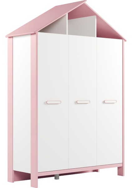 Cozy Pembe Çocuk Odası Üç Kapılı Dolap