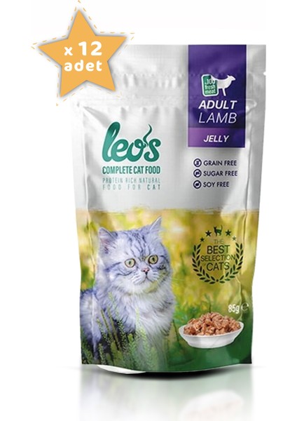 Leos Kuzulu Yetişkin Kedi Yaş Maması Pouch 12x85 Gr