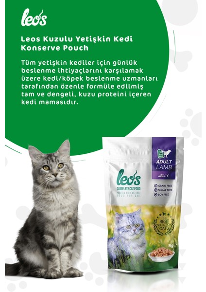Leos Kuzulu Yetişkin Kedi Yaş Maması Pouch 12x85 Gr