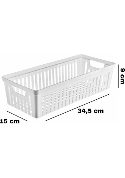 6'lı Set No:2 Çok Amaçlı Dolap Içi Düzenleyici Sepet - Banyo Düzenleyici Beyaz modelleri