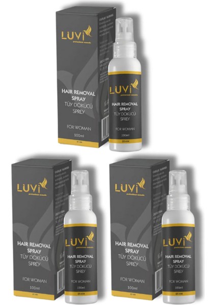 Tüy Dökücü Krem Sprey Kadın 3 Lü Set (100 Ml+100 Ml+100 Ml)