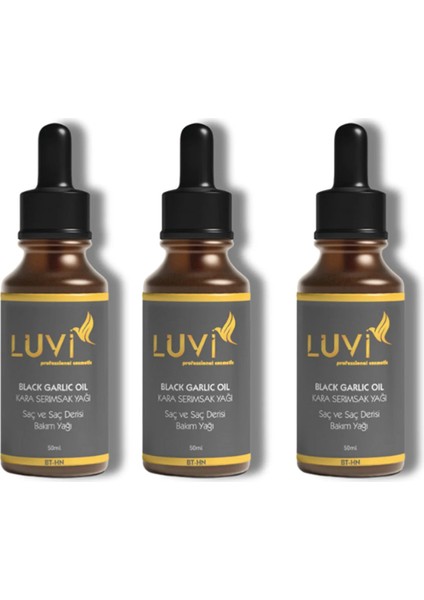 Yıpranmış Ve Dökülen Saçlara Özel Kara Sarımsak Yağı 3 Lü Set (50ml+50ml+50ml)