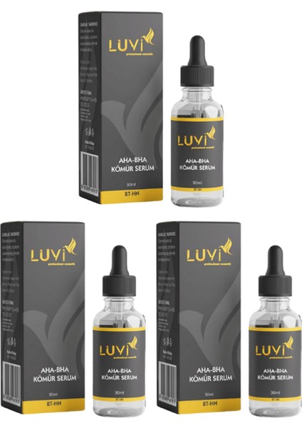 Aha Bha Cilt Kusurları Karşıtı Siyah Serum Peeling Etkili 3 Lü Set (30ml+30ml+30ml)