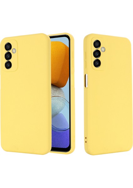 Samsung Galaxy M23 Için 5G/F23 5g Hassas Kesimler Şok Geçirmez Sıvı Silikon Kasa Yumuşak Mikrofiber Astar Kabuğu Kayış Sarısı (Yurt Dışından)