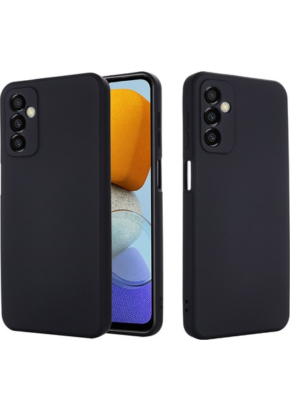 Samsung Galaxy M23 Için 5G/F23 5g Hassas Kesimler Şok Geçirmez Sıvı Silikon Kasa Yumuşak Mikrofiber Astar Kabuğu Strap-Black (Yurt Dışından)
