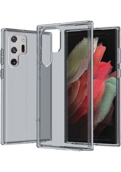 Tpu+Pc Hybrid Telefon Kılıfı 3.0mm Kalınlaştırılmış Düşüş Dayanıklı Şeffaf Telefon Koruyucusu Samsung Galaxy S22 Ultra 5g-Transparent Siyah (Yurt Dışından)