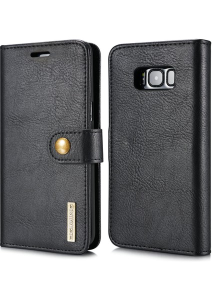 Samsung Galaxy S8 Plus G955 Söndürülebilir 2'de 1 Arada 1 Çizgi Anti Deri Deri Cüzdan Telefon Kapak Black (Yurt Dışından)