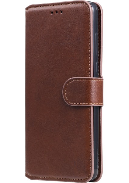 Pu Deri Cüzdan Stand Folio Flip Koruyucu Telefon Kapağı Samsung Galaxy A03S (164.2 x 75.9 x 9.1mm) -Brown (Yurt Dışından)