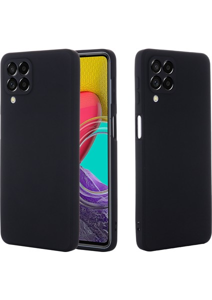 Samsung Galaxy M33 5g (Global Versiyon) Sıvı Silikon Hafif Ince Kılıf Yumuşak Mikrofiber Astar Telefon Koruyucu-Black (Yurt Dışından)