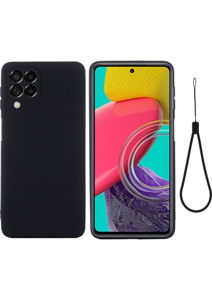 Samsung Galaxy M33 5g (Global Versiyon) Sıvı Silikon Hafif Ince Kılıf Yumuşak Mikrofiber Astar Telefon Koruyucu-Black (Yurt Dışından)