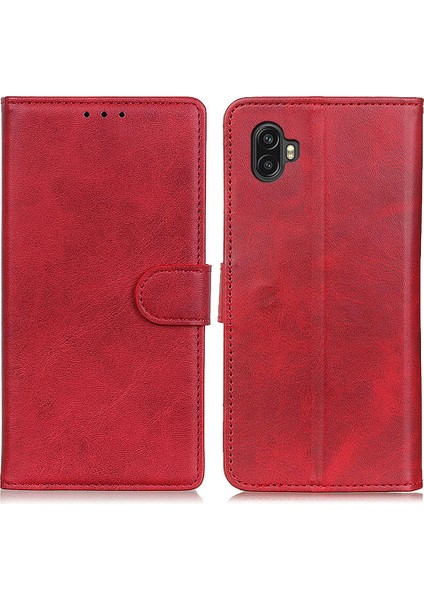 Samsung Galaxy Xcover Için 6 Pro Pu Deri Stand Telefon Kılıfı Tam Kapsam Cüzdan Koruyucu Kapak-Kırmızı (Yurt Dışından) fiyatları