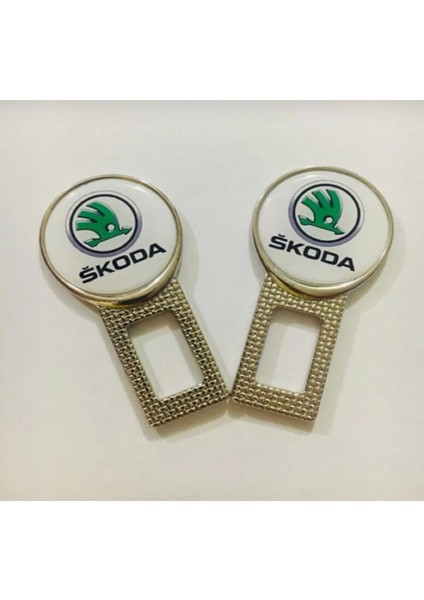 Skoda Logolu Ikaz Ses Susturucu Metal Toka 2 Adet