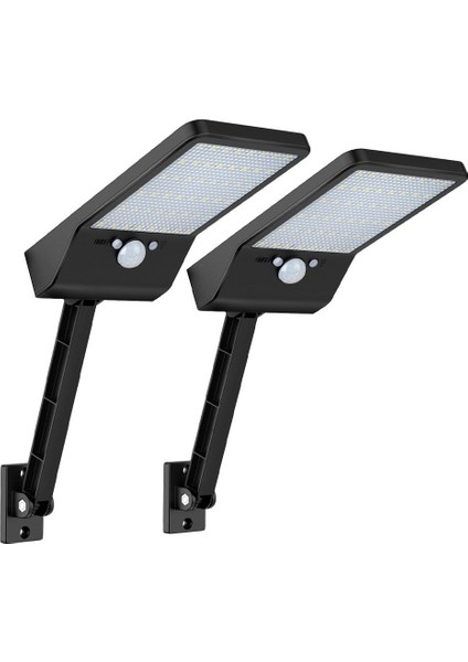 2pcs Güneş Enerjili Dış Mekan Duvar LAMBASI-48LED Siyah Ikili Paket (Yurt Dışından)