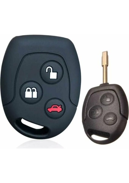 Ford Fiesta Mondeo Focus Transit Fusion Silikon Anahtar Koruma Kılıfı Siyah Renk