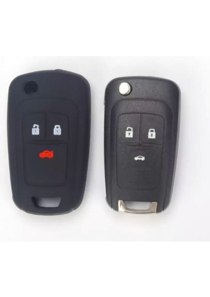 Opel Astra Insignia Corsa 3 Tuş Silikon Anahtar Koruma Kılıfı Mavi Renk modelleri