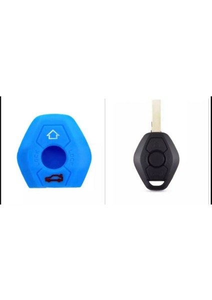 Bmw X3 X5 E38 E39 E46 E83 M5 325I Silikon Anahtar Koruma Kılıfı Mavi Renk