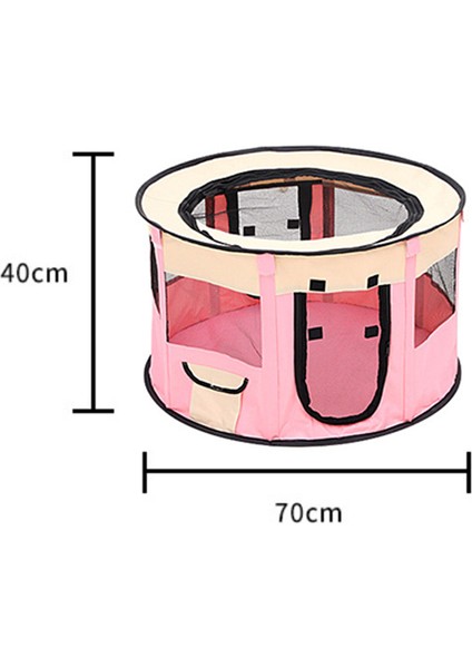 Katlanabilir Evcil Hayvan Çadırı-Pembe-S:70*70*40 (Yurt Dışından)