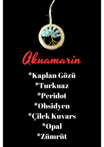 Sertifikalı Akuamarin Doğal Taş El Yapımı Duvar Süsü & Araba Süsü & Kapı Süsü