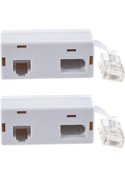2x RJ45 Fiş - Bt RJ11 Ikincil Ayırıcı Telefon Adaptörü (Yurt Dışından)