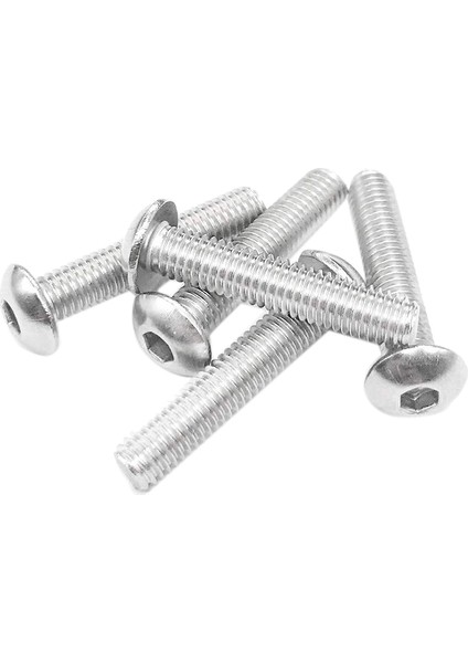 25 Adet M8-1.25X 25MM Düğme Başlı Soket Kapak Cıvataları Vidalar, 304 Paslanmaz Çelik 18-8 Tam Makine Dişli, Parlak Kaplama (Yurt Dışından)