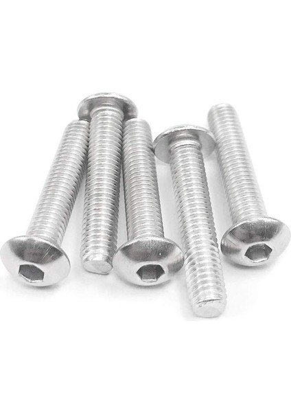 25 Adet M8-1.25X 25MM Düğme Başlı Soket Kapak Cıvataları Vidalar, 304 Paslanmaz Çelik 18-8 Tam Makine Dişli, Parlak Kaplama (Yurt Dışından)