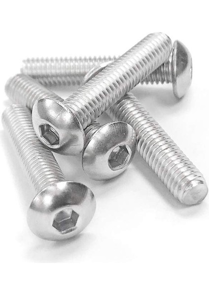 25 Adet M8-1.25X 25MM Düğme Başlı Soket Kapak Cıvataları Vidalar, 304 Paslanmaz Çelik 18-8 Tam Makine Dişli, Parlak Kaplama (Yurt Dışından)