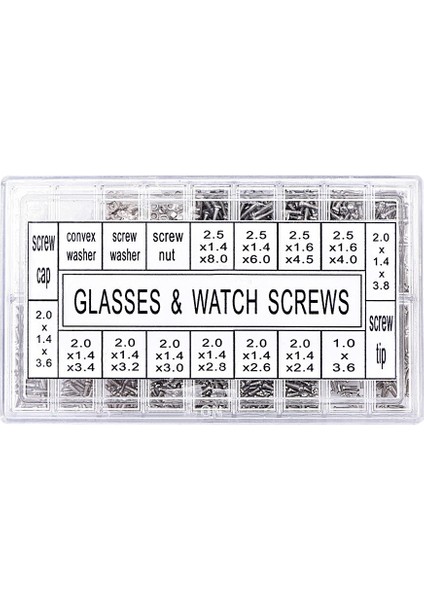 1000 Adet Paslanmaz Çelik Gözlük Saat Onarım Vidası Değiştirme Kiti Seti Minik Vidalar Somun Çeşitleri Onarım Aracı Kiti Seti (Yurt Dışından) modelleri