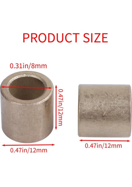 20 Adet Yağlı Sinterlenmiş Bronz Burç Rulman Kovanı 8X12X12MM (Yurt Dışından)