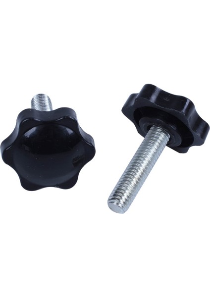 4 Adet M8 x 30MM Erkek Dişli 32MM Yıldız Başlı Sıkma Topuzu Siyah (Yurt Dışından)