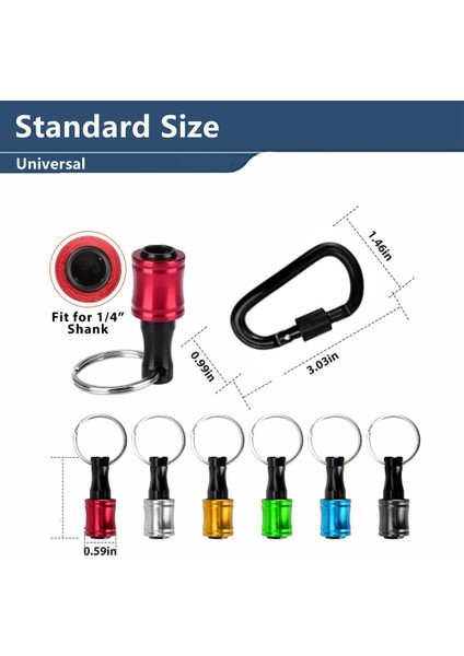 Matkap Ucu Tutucu 1/4 Inç Hex Shank Anahtarlık Uzatma Çubuğu Alüminyum Alaşımlı Manyetik Pivot Tornavida Uçları Tutucu Seti (Yurt Dışından)