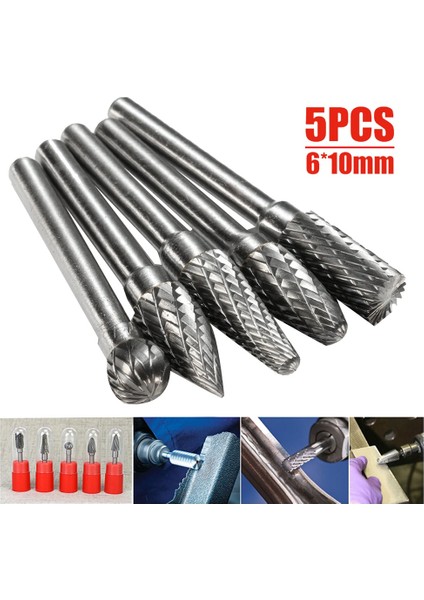 6-10MM 1/4 Inç Aşındırıcı Takım Freze Kesim Karbür Seti Oyma Aracı Kalıp Öğütücü-Şaft Seti (Yurt Dışından)