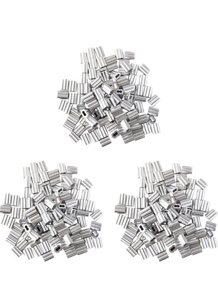 3mm Çaplı Tel Halat ve Kablo Için 300 Adet Alüminyum Sıkma Döngü Kolu (Yurt Dışından)